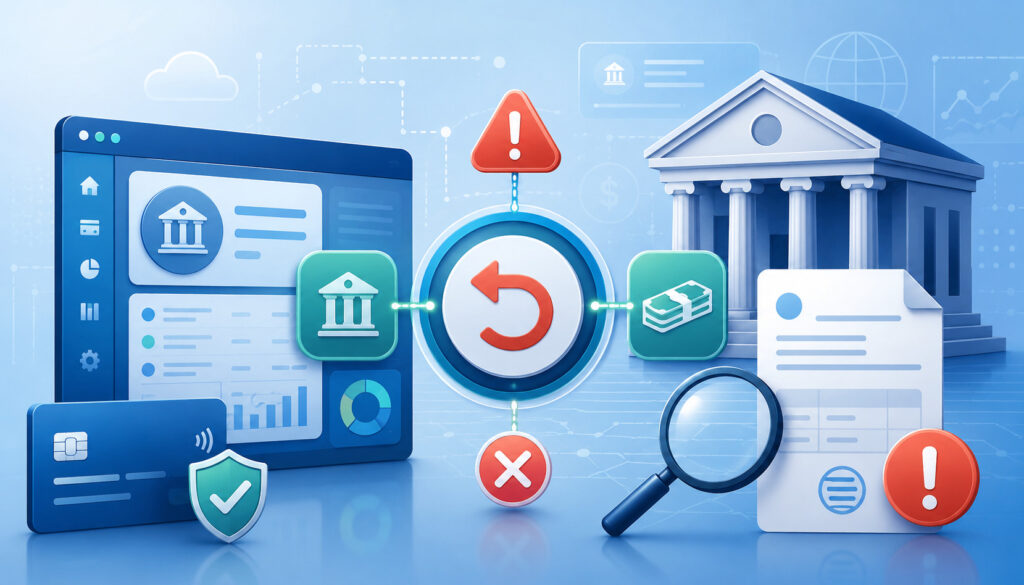 ACH return code and failed bank transaction illustration