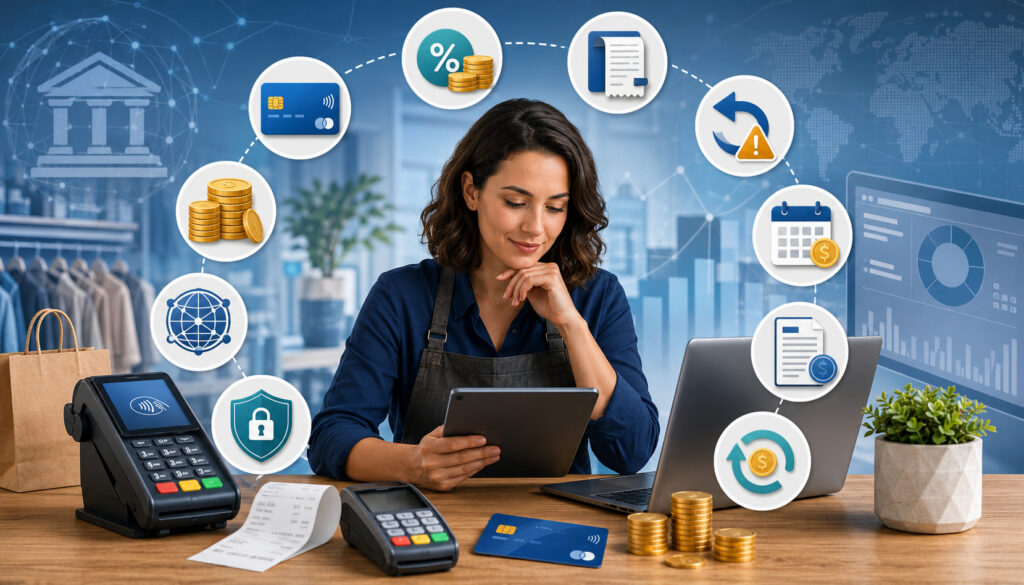 Merchant reviewing common payment processing fees and costs