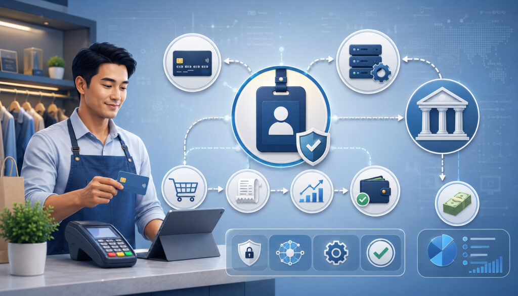 Merchant ID payment processing flow illustration