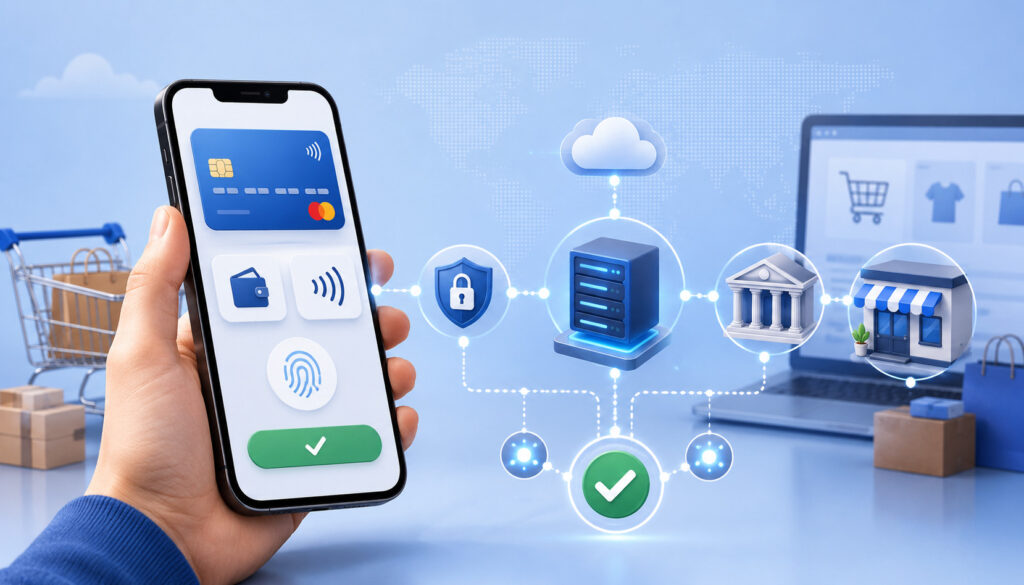 Mobile payment gateway processing secure digital transactions