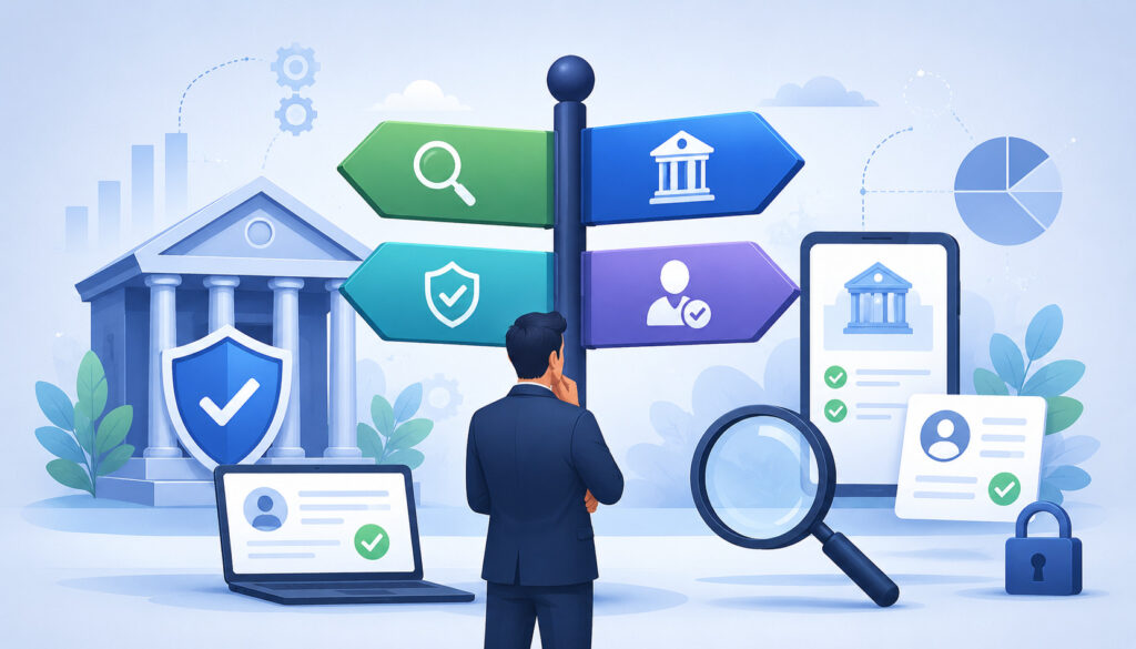 Business comparing account validation methods for secure bank account verification
